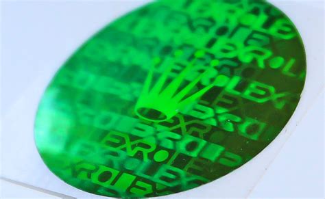 rolex green sticker|how to remove green hologram sticker.